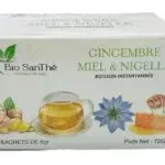 Thé naturel au gingembre, miel et nigel